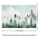 Forest Eagle Wall Mural – Peel-and-Stick Large Bedroom Nature Design
