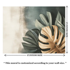 Modern Tropical Monstera Leaf Wall Mural – Peel-and-Stick Large Removable Design