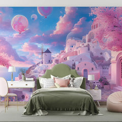 Little Princess Dream Village Girls Bedroom Wall Mural – Peel-and-Stick Large Design