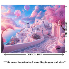 Little Princess Dream Village Girls Bedroom Wall Mural – Peel-and-Stick Large Design