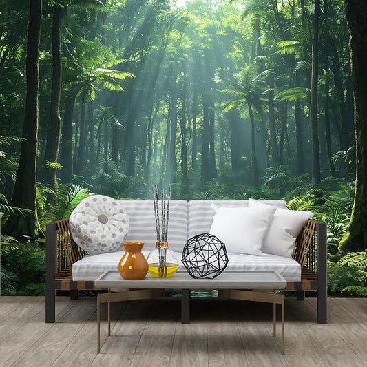 Sunlight Forest Path Nature Mural Wallpaper