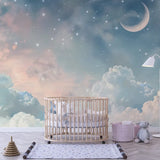 Dreamy Sky Wall Mural – Cloud Nursery Peel-and-Stick Large Removable Design