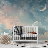 Dreamy Sky Wall Mural – Cloud Nursery Peel-and-Stick Large Removable Design