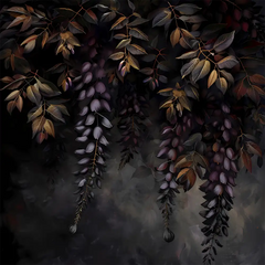 Dark Exotic Leaves Wallpaper – Tropical Peel-and-Stick Living Room Wall Design
