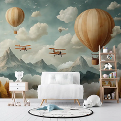 Adventure Nursery Wall Mural – Peel-and-Stick Large Kids Room Design