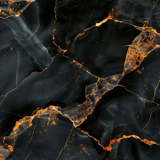 Obsidian black and gold dark luxury marble peel-and-stick accent wall wallpaper