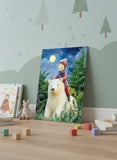 Magical Polar Bear Winter Night Journey Poster – Kids Room Bedroom Wall Art