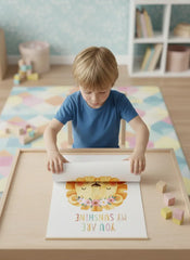 You Are My Sunshine Floral Lion Poster – Kids Room Nursery Wall Art