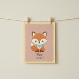 Forest Friends Owl and Fox Kids Poster – Nursery Bedroom Wall Art