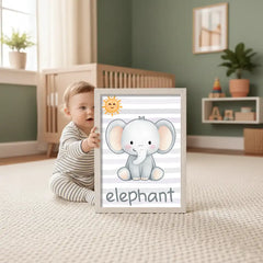 Jungle Animal Nursery Posters – Kids Room Educational Wall Art Set