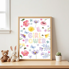 Girl Power Poster – Inspirational Teen Room Girls Bedroom Wall Art