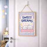 Sweet Dreams Sleeping Cat Kids Poster – Nursery Bedroom Wall Art