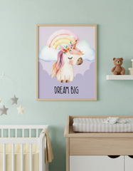 Cute Animals and Dream Quotes Nursery Posters – Kids Room Wall Art Set
