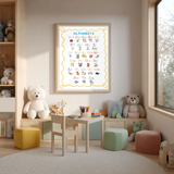 Kids Learning Wall Art Poster – Educational Alphabet Numbers Room Decor