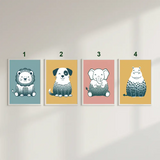 Cute Animal Minimal Nursery Posters – Kids Room Wall Art Set