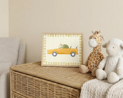 Cute Animals Driving Cars Nursery Posters – Kids Room Wall Art Set