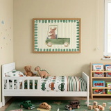 Cute Animals Driving Cars Nursery Posters – Kids Room Wall Art Set