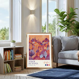 Sunset Desert Cactus Poster – Botanical Bedroom Living Room Wall Art