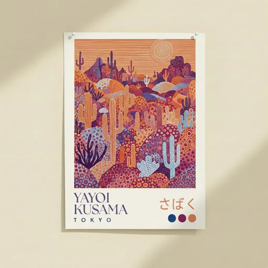 Sunset Desert Cactus Poster