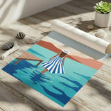 Serene Coastal Walk Poster – Impressionist Bedroom Living Room Wall Art