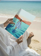 Serene Coastal Walk Poster – Impressionist Bedroom Living Room Wall Art
