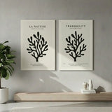Minimalist Nature Silhouette Poster – Clean Bedroom Office Wall Art