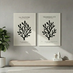 Minimalist Nature Silhouette Poster – Clean Bedroom Office Wall Art