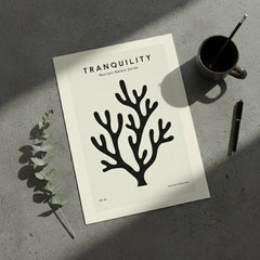 Minimalist Nature Silhouette Poster – Clean Bedroom Office Wall Art