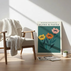Modern Botanical Flora Art Poster – Bedroom Living Room Wall Art