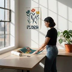Modern Botanical Flora Art Poster – Bedroom Living Room Wall Art