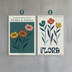 Modern Botanical Flora Art Poster – Bedroom Living Room Wall Art