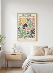 Matisse Inspired Joyful Floral Art Poster – Colorful Bedroom Living Room Wall Art