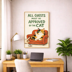Funny Approved by the Cat Boss Cat Poster Set – Bedroom Office Wall Art