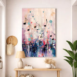 Abstract Musical Notes and Rhythm Splatter Poster – Bedroom Living Room Wall Art