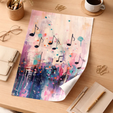 Abstract Musical Notes and Rhythm Splatter Poster – Bedroom Living Room Wall Art