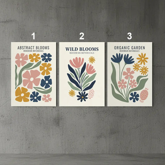 Abstract Bohemian Blooms Art Poster