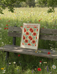 Vintage Flower Market Botanical Poster Set – Bedroom Living Room Wall Art