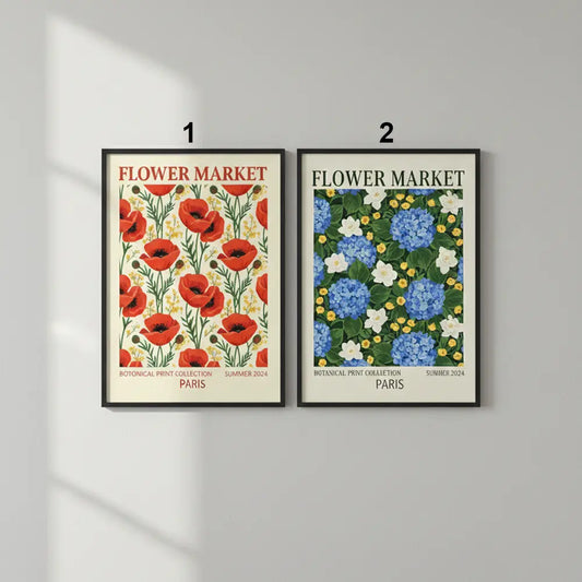 Vintage Flower Market Botanical Posters
