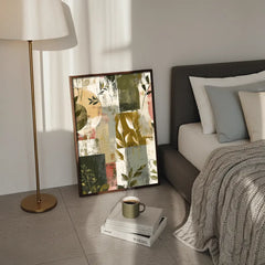 Earth Tone Abstract Floral Poster – Neutral Bedroom Living Room Wall Art