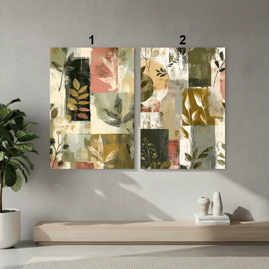Earth Tone Abstract Floral Poster