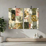 Earth Tone Abstract Floral Poster – Neutral Bedroom Living Room Wall Art