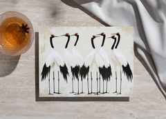 Minimalist Crane Illustration Poster – Asian Bedroom Living Room Wall Art