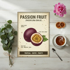Exotic Tropical Fruit Botanical Illustration Poster Set – Kitchen Dining Room Wall Art