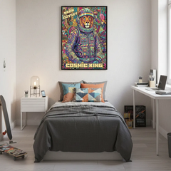 Psychedelic Cosmic Animal Characters Abstract Art Poster – Bedroom Living Room Wall Art