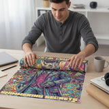 Psychedelic Cosmic Animal Characters Abstract Art Poster – Bedroom Living Room Wall Art