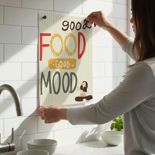 Good Food Good Mood Cute Kitchen Quote Art Poster