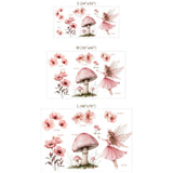 Pink Fairy Flowers Wall Sticker Set – Girls Room Nursery Removable Decal