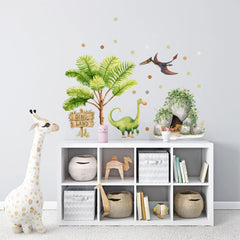 Cute Dinosaur Jungle Wall Decal Set – Kids Room Boys Room Removable Sticker