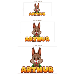 Cute Bunny Name Wall Decal – Personalized Kids Room Wall Sticker