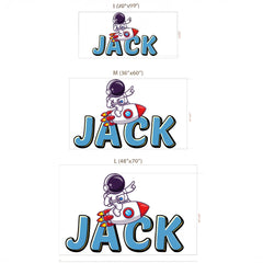 Astronaut Rocket Name Wall Decal – Personalized Space Kids Room Removable Sticker